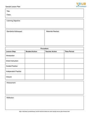 basic one-page lesson plan template