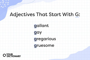 list of four adjectives that start with g from the article