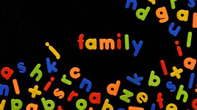 word game using alphabet magnets on board