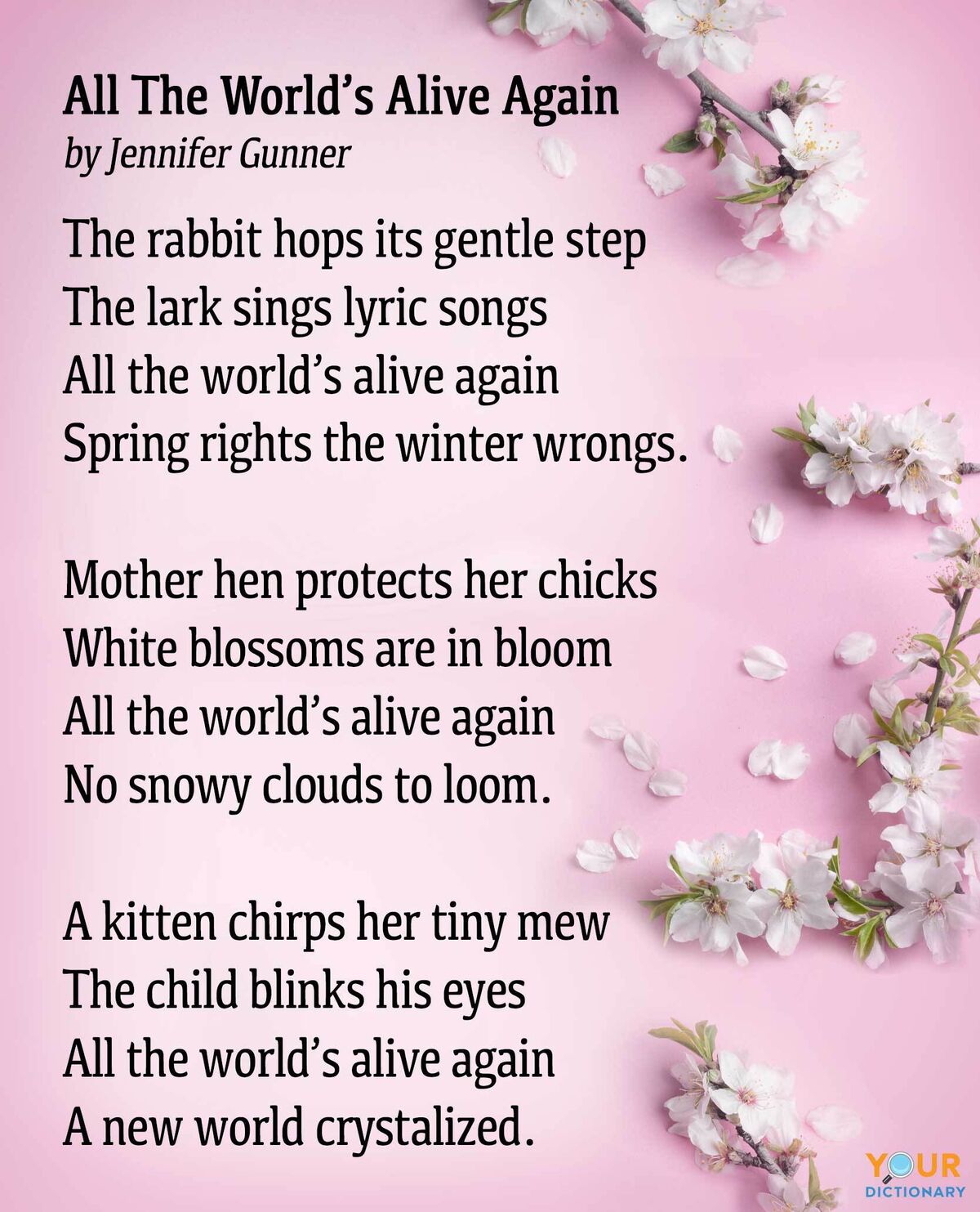 spring poem all the world's alive again full version