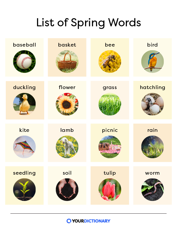 springtime word list