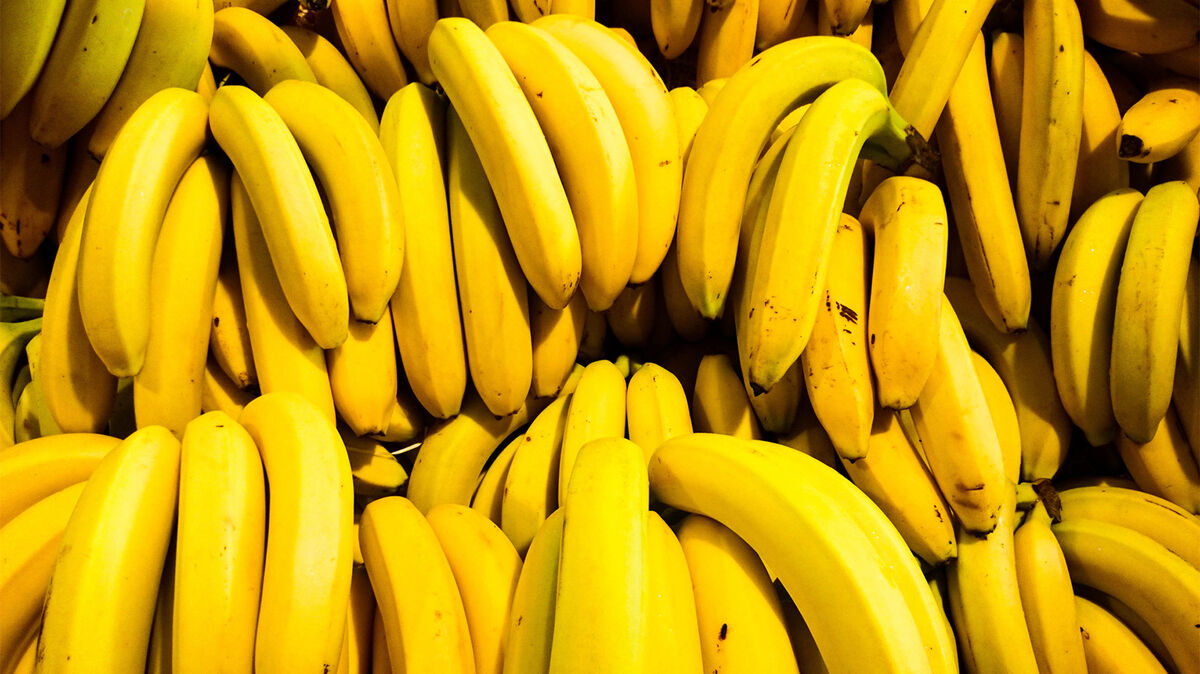 bunch of bananas at market