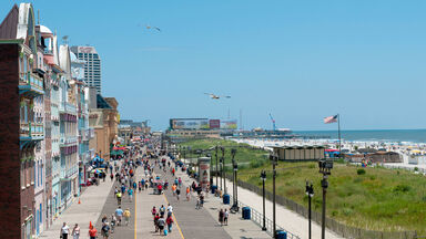 Atlantic City boardwalk elevated view
