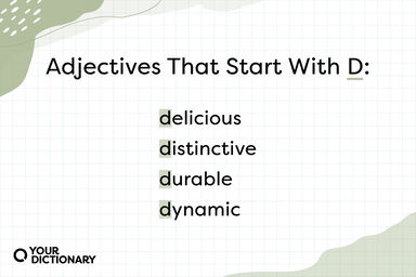 list of four adjectives that start with D from the article