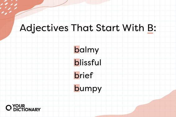 List of four adjectives that start with "B"