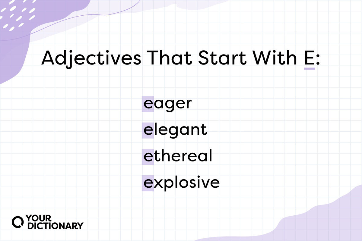list of adjectives that start with "e" from the article
