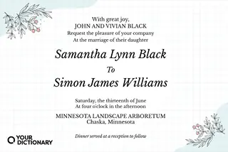 With Great Joy Wedding Invitation Wording Example