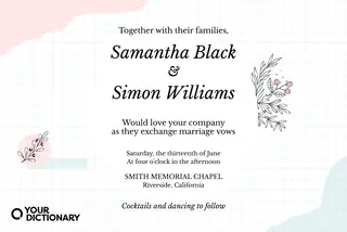 Together With Our Families Wedding Invitation Wording Example