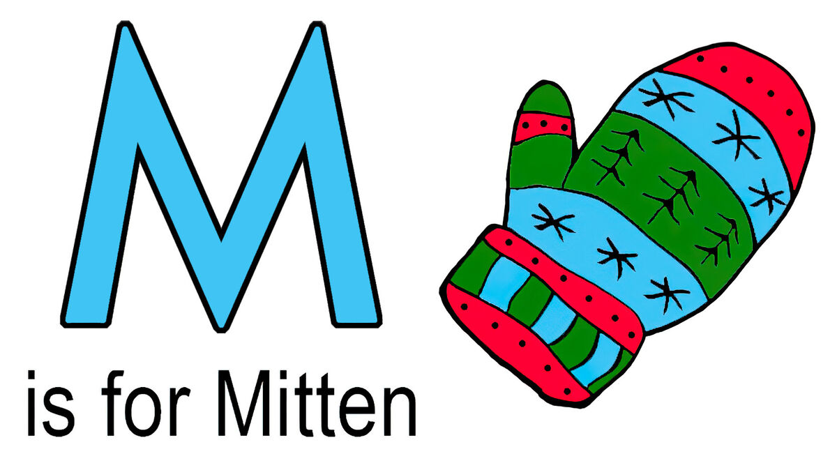 m words for kids mitten example