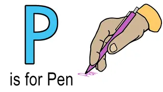 p words for kids example of pen