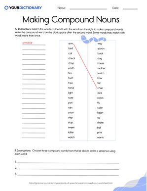 Making Compound Nouns Worksheet