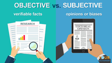 "Objective" vs "subjective" meanings and examples from the article