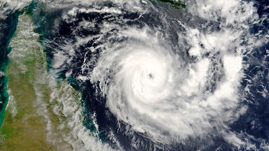 cyclone satellite image from above