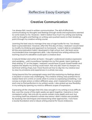 Reflective Essay Example about communication