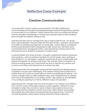 Reflective Essay Example about communication