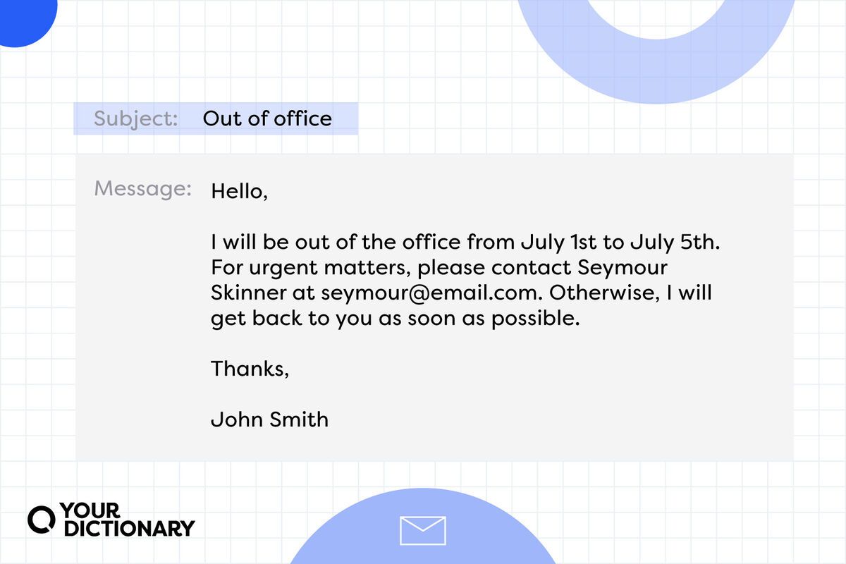 Out-of-Office Message Example