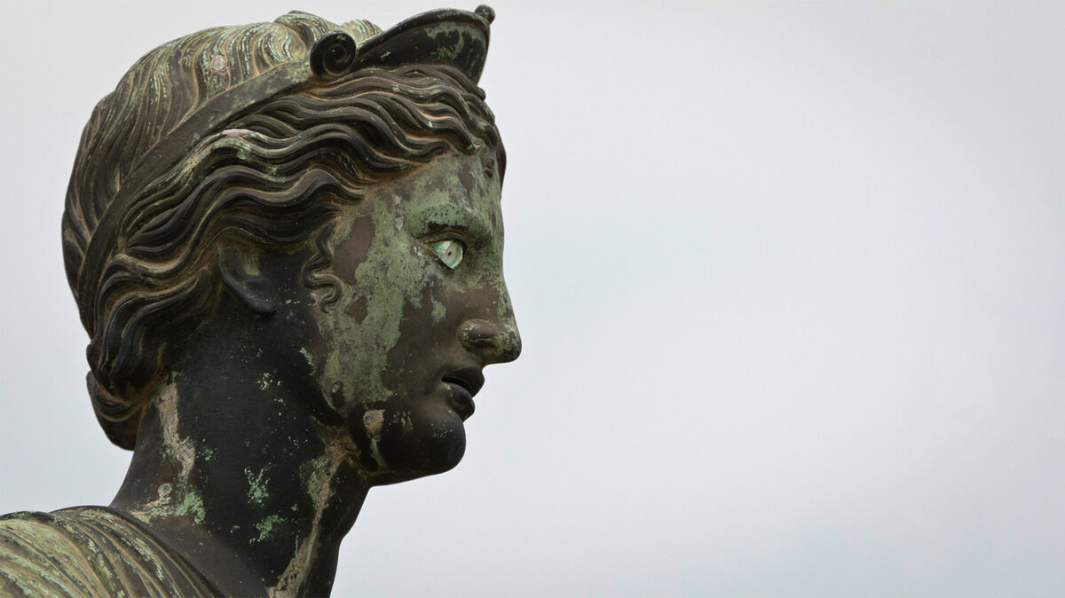 Roman statue of Artemis Temple of Apollo Pompeii Italy