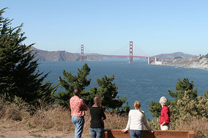 Viewing the Golden Gate Bridge from Lands End