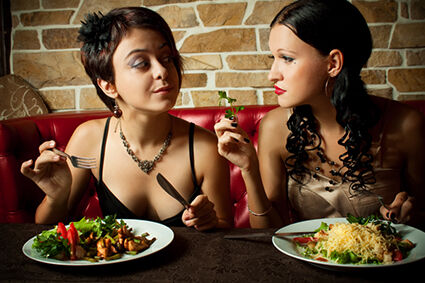 Girlfriends having dinner