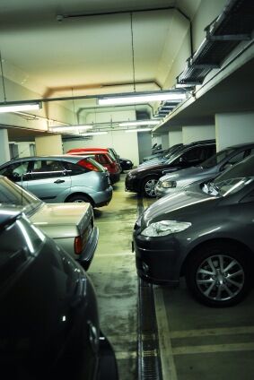 Vehicles parked in a San Francisco Airport garage
