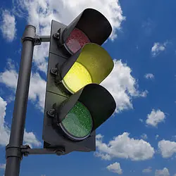 Yellow stoplight as examples of risk