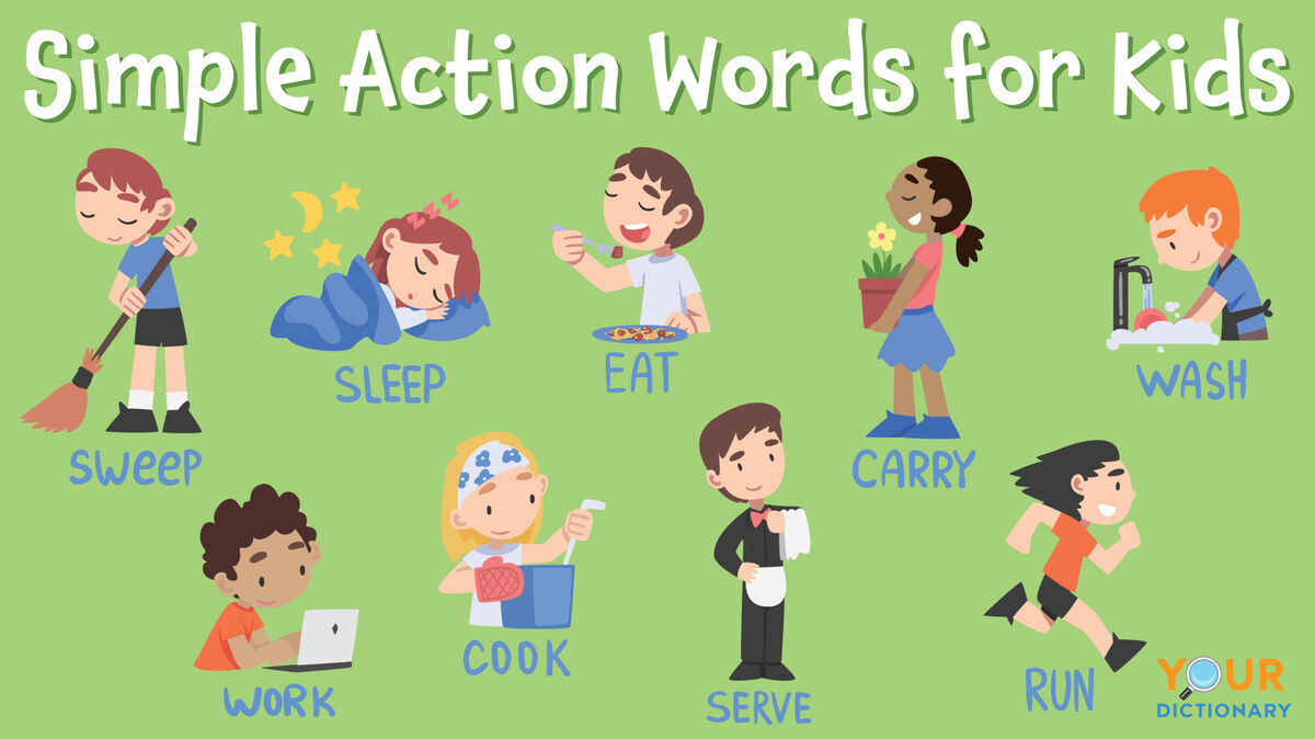 Simple Action Words For Kids Printable List Of Key Verbs YourDictionary