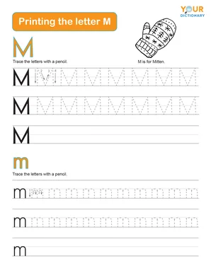 tracing the letter m