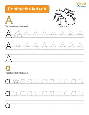 printing the letter A worksheet