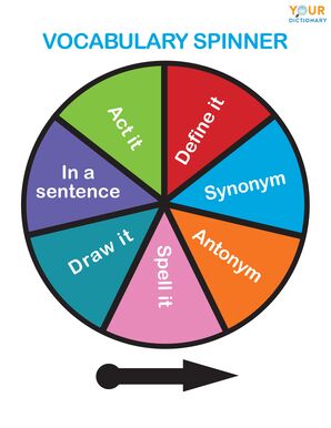 colorful vocabulary spinner printable