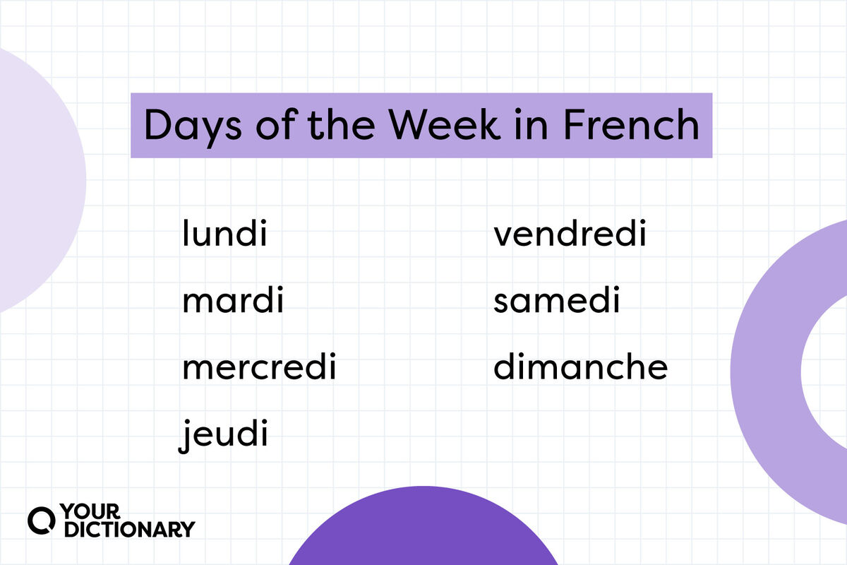 How Do You Say The 7 Days Of The Week In French