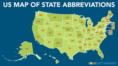 US map of state abbreviations