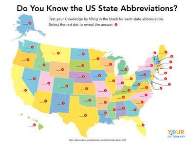 fill in blank quiz united states state abbreviations map