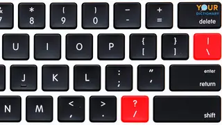 slash symbol on a computer keyboard