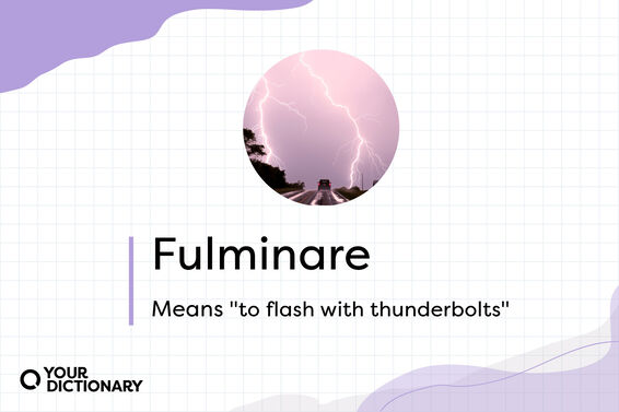 Double Lightning Bolts With Latin Word "Fulminare" and Meaning