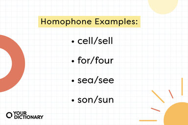 illustrated sun with homophone examples