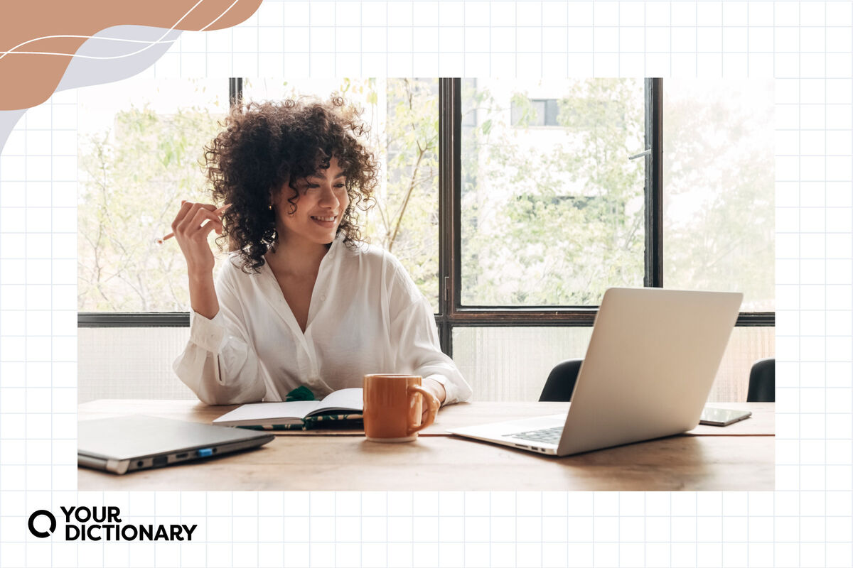 woman looking at computer screen