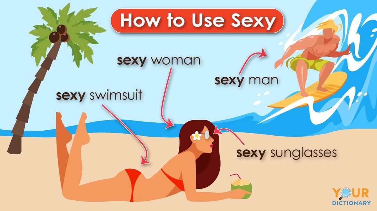 woman in bikini on beach and man surfing