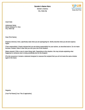 apology letter template