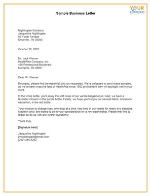 sample business letter