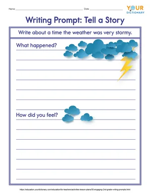 2nd Grade Writing Prompts with weather pictures