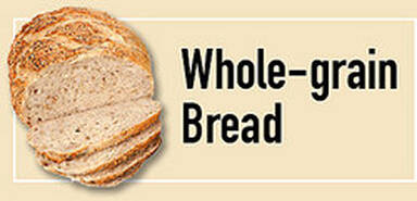 Loaf of whole grain bread as examples of unsaturated fats