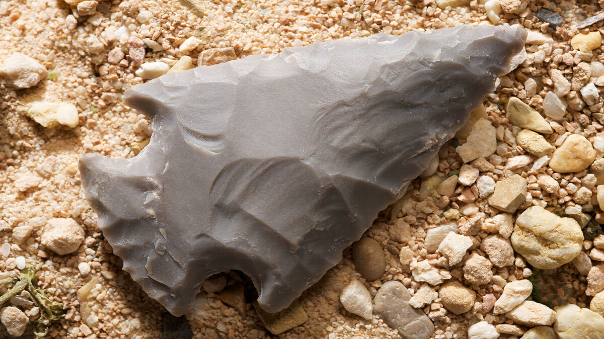 prehistoric times stone tool of arrowhead