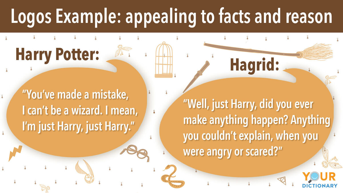 Logos example meaning with Harry Potter and Hagrid conversation