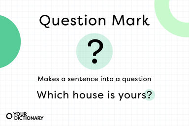 question mark symbol with definition and example sentence from the article
