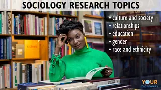 Sociology research topics with woman at library