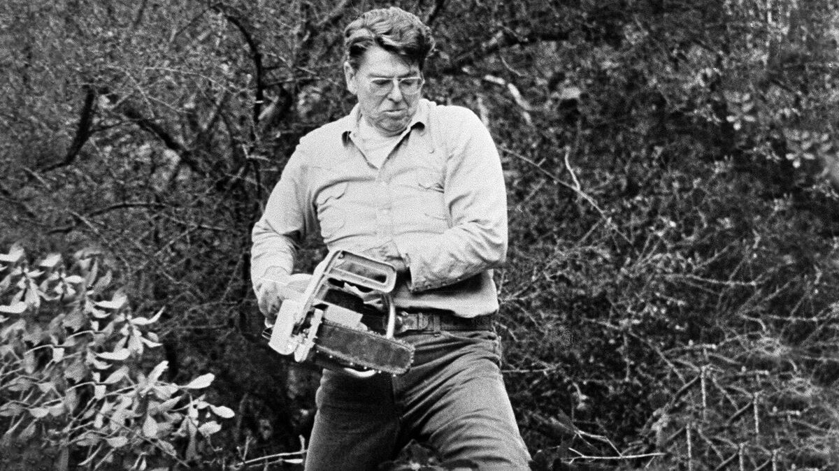 Ronald Reagan working on ranch in California