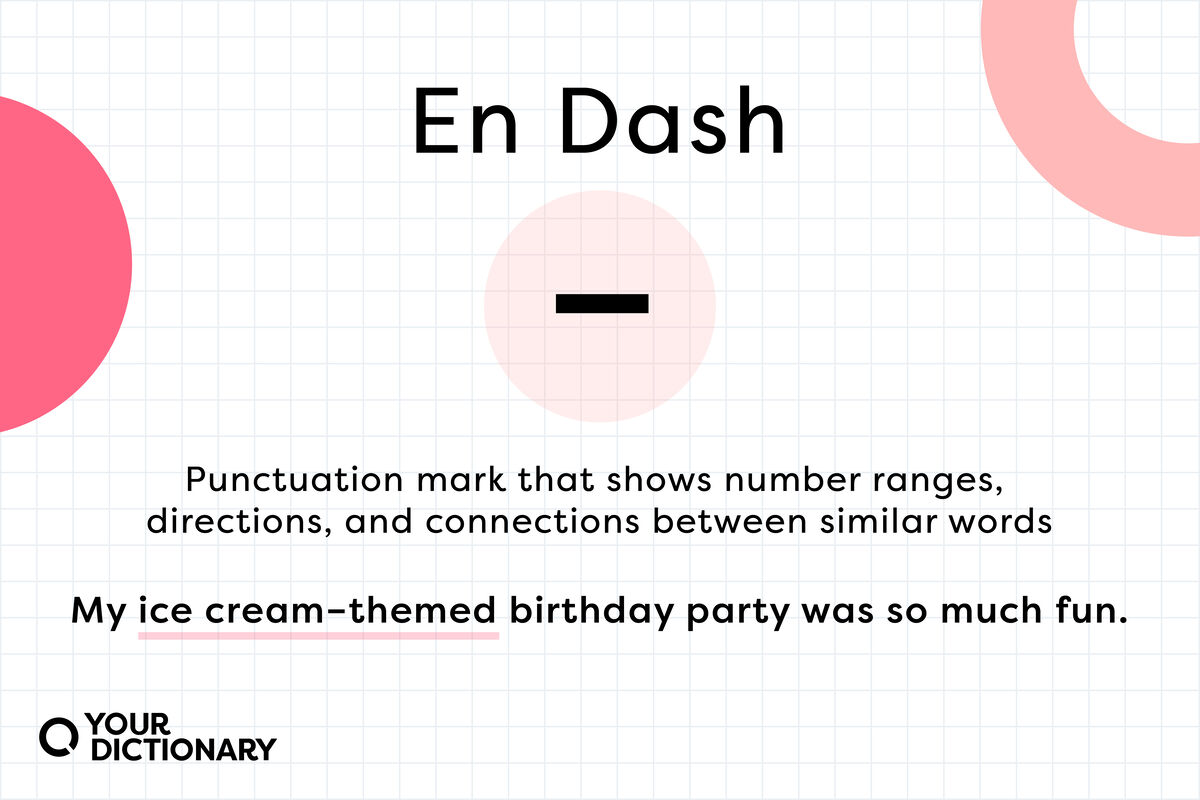 definition of en dash symbol with example sentence from the article