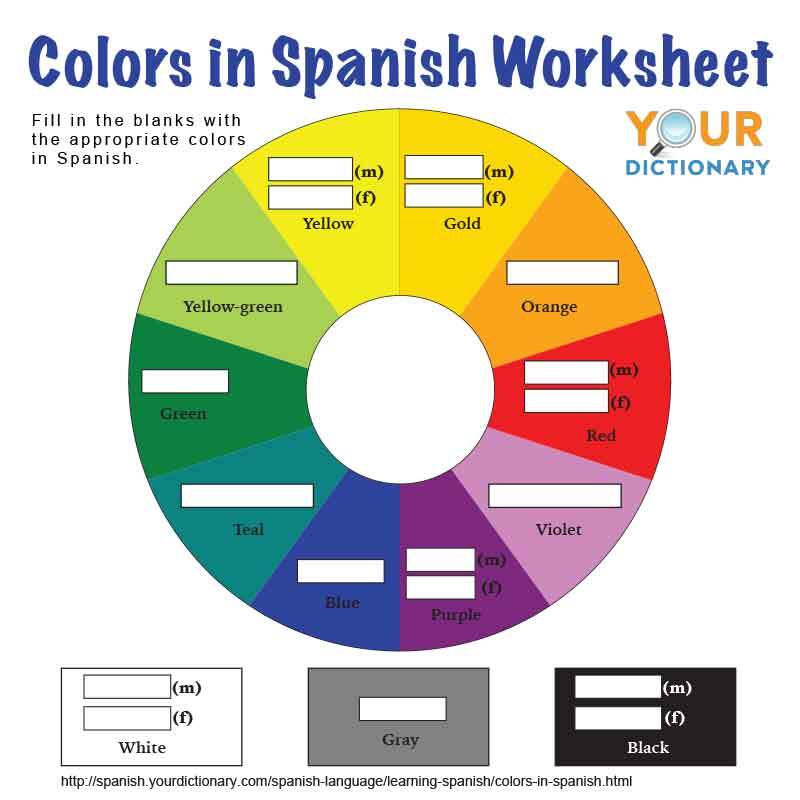 colors in spanish worksheet
