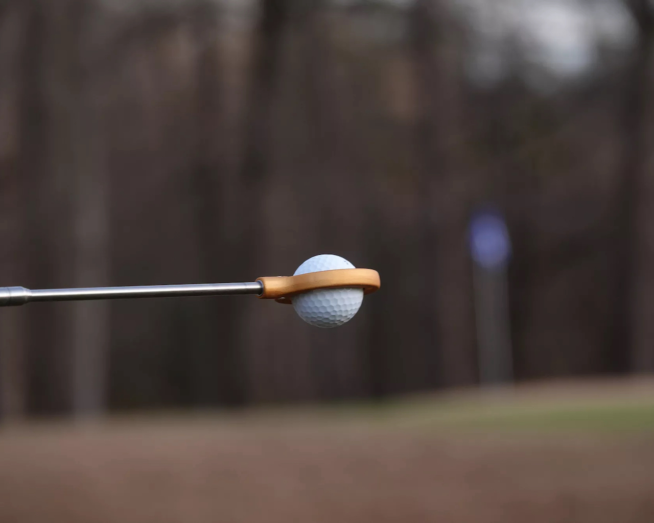 Golf ball retriever in use