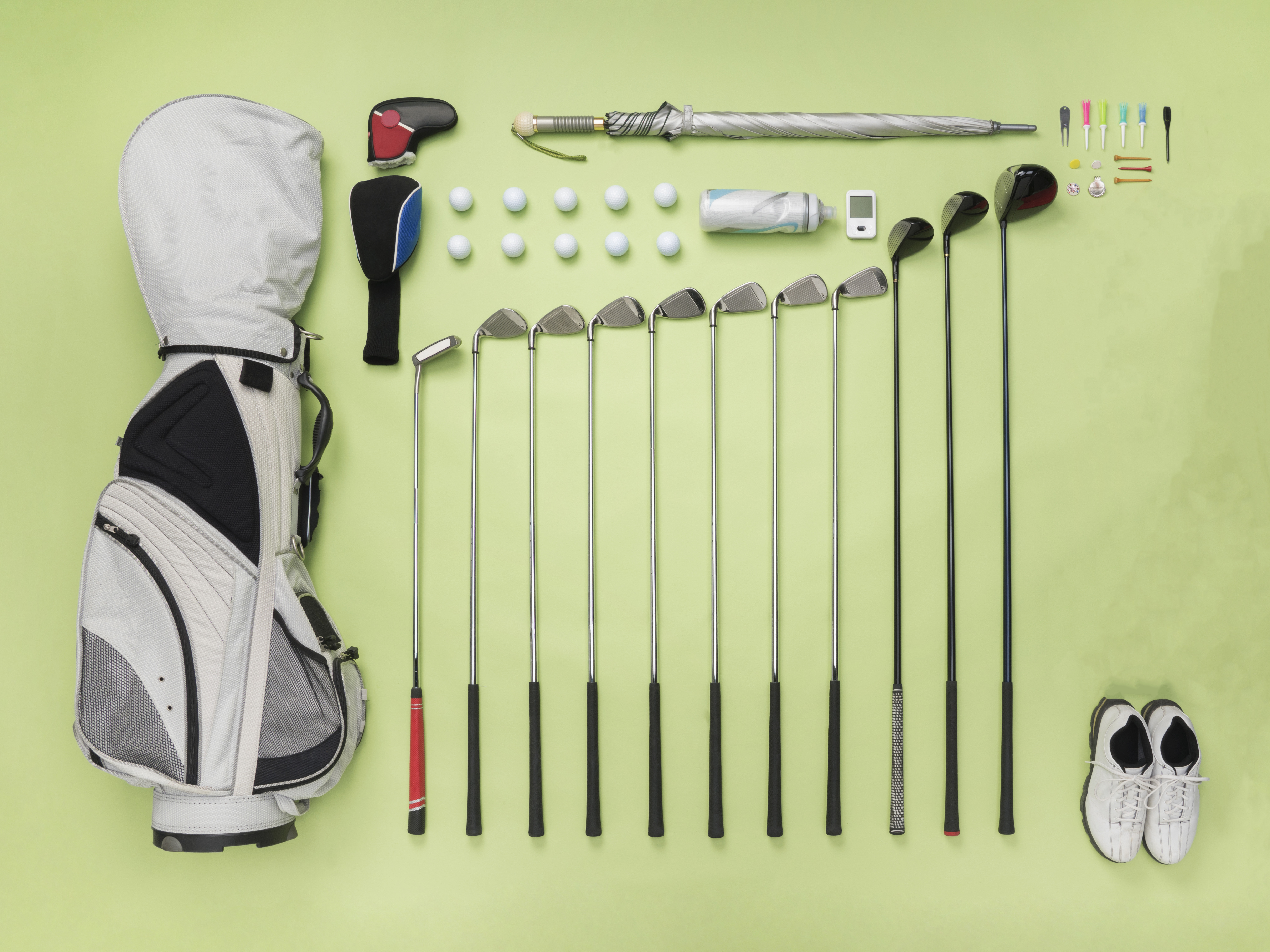 Golf bag and accessories that need storage